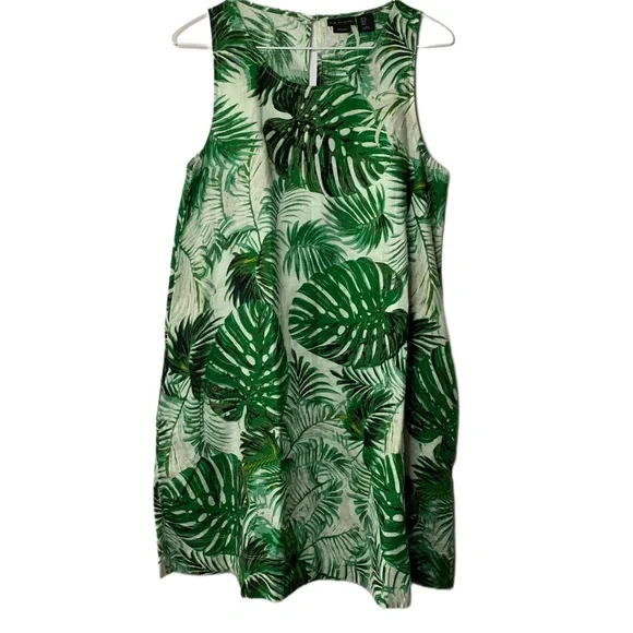 chinese dress ladies Tahari Linen Strappy Button Closure Stretch Striped Midi Dress